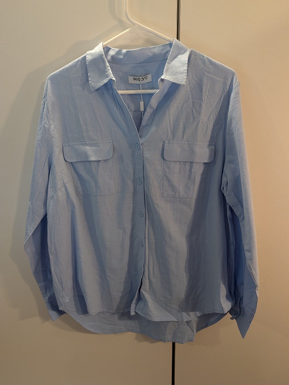 Light Blue Button-Down Pocket Shirt